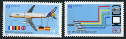 Germany 1552-1553, MNH. Mi 1367-1368. EUROPE CEPT-1988, Communications, Plane, - Ongebruikt