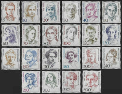 Germany 1475-1494A 22 Stamps Set, MNH. Mi 1304/1498. Famous Women, 1986-1991.  - Ongebruikt