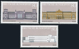 Germany 1466a-1466c, MNH. Michel 1287-1289. Historic Buildings, 1986. Reichstag, - Ongebruikt