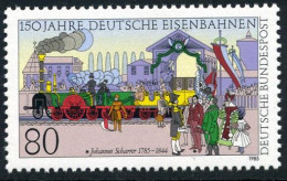 Germany 1450,MNH.Mi 1264. German Railways,150th Ann.1985.Train Nuremberg - Furth - Unused Stamps