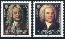 Germany 1440-1441, MNH. Mi 1248-1249. EUROPE CEPT-1985. Composers. Handel, Bach. - Ungebraucht