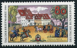 Germany 1428, MNH. Mi 1229. Stamp Day 1984. Imperial Taxes Post House. Horses. - Unused Stamps