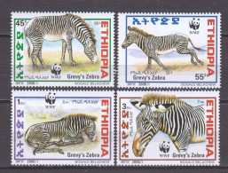 Ethiopia 2001 Mi 1704-1707 MNH WWF - ZEBRA - Nuevos