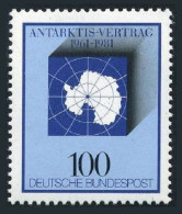 Germany 1362, MNH. Michel 1022. Antarctic Treaty, 20th Ann. 1981. Map. - Unused Stamps