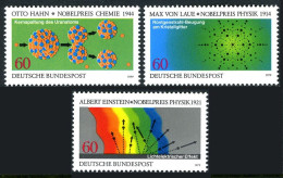 Germany 1299-1301, MNH. Mi 1019-1021. German Nobel Price Winners. 1979. Einstein - Unused Stamps