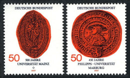 Germany 1252-1253, MNH. Michel 938-933. Mainz, Marburg Universities, 1977.Seals. - Ungebraucht