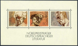 Germany 1267 Sheet, MNH. Mi 959-961 Bl.16. German Winners. Nobel Literature,1978 - Nuovi