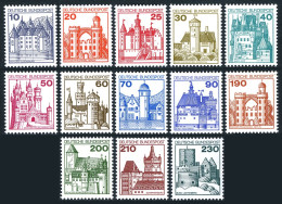 Germany 1231-1242, MNH. Mi 913-920, 995-999. Definitive 1977-1978. Towns, Castle - Unused Stamps