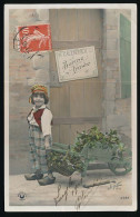 CPA 9 X 14 Fantaisies SABOT (131)  "Calendrier Bonne Année" Garçon Brouette Houx Gui Photo Sazerac - Other & Unclassified