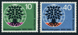 Germany 807-808,lightly Hinged.Michel 326-327. World Refugee Year WRY-1960.Oak. - Unused Stamps