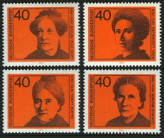 Germany 1128-1131,MNH. Honor German Women:L.Peters,H.Lange,G.Baumer,R.Luxemburg. - Unused Stamps