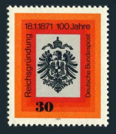 Germany 1052, MNH. Mi 658. Centenary Of German Empire, 1971. Imperial Eagle 1872 - Nuevos