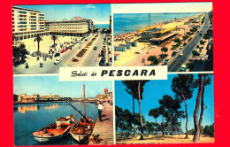 ITALIA - Abruzzo - Cartolina Viaggiata Nel 1968 - Pescara - Saluti - Riviera - Molo - Pineta - P. Rinascita - Pescara