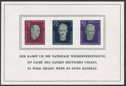 Germany-GDR B35a Sheet,MNH. Mi Bl.15. Ernst Thalmann, R.Breitscheid, P.Schneider - Unused Stamps