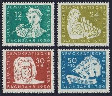 Germany-GDR B17-B20, MNH. Mi 256-259. Bach Year 1950. Musicians, Johann S.Bach. - Nuovi