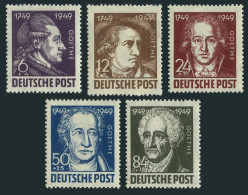 Germany-GDR 10NB6-10NB10, MNH. Michel 234-238. Johann Wolfgang Von Goethe, 1949. - Unused Stamps