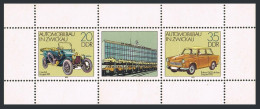 Germany-GDR 2000 Sheet, MNH. Mi 2412-2413. Sachenring Automobile Plant, 1979. - Ongebruikt