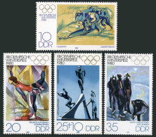 Germany-GDR 2063-2065,B189,2066,MNH.Mi 2478-81,Bl.57. Olympics Lake Placid-1980. - Unused Stamps