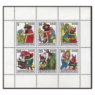 Germany-GDR 1786-1791a Sheet, MNH. Michel 2187-2192 Klb. Rumpel-stiltskin, 1976. - Unused Stamps