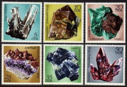 Germany-GDR 1354-1359, MNH. Mi 1737-1742. Minerals Found In East Germany, 1972. - Unused Stamps