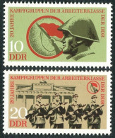 Germany-GDR 1487-1488, 1489, MNH. Mi1874-76. . Workers' Militia, 20th Ann. 1973. - Nuovi