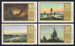Germany-GDR 1558-1561,1562,MNH. Mi 1958-1961,Bl.40. Caspar David Friedrich,1974. - Ungebraucht