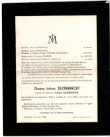 Ellezelles , 1893 - 1954, Irène Dutranoit - Obituary Notices