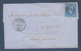 Bouches Du Rhone -  GC 197 Et Cachet 15  AUBAGNE - 1849-1876: Classic Period