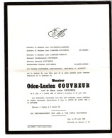 Ogy 1896 - Lessines 1974 , Odon - Lucien Couvreur - Esquela