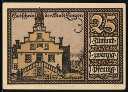 Notgeld Lingen 1921, 25 Pfennig, Altes Rathaus Und Wappen  - Lokale Ausgaben