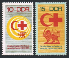 Germany-GDR 1099-1100, MNH. Mi 1466-1467. League Of Red Cross Societies, 1969. - Neufs