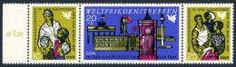 Germany-GDR 1116-1118a Strip,MNH.Michel 1476-1478 Ds. Peace Meeting,Berlin,1969. - Ungebraucht