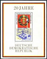 Germany-GDR 1141, MNH. Mi 1507 Bl.28. GDR 20th Ann.1969.Television Tower,Berlin. - Ungebraucht