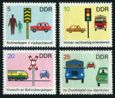 Germany-GDR 1081-1084, MNH. Mi 1444-1447. Traffic Safety Campaign, 1969. - Ongebruikt