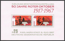 Germany-GDR 959a Sheet, MNH. Michel Bl.26. Russian October Revolution, 50, 1967. - Unused Stamps