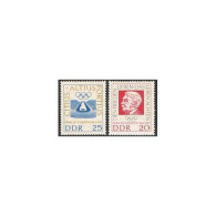 Germany-GDR 635-636, MNH. Michel 939-940. Baron Pierre De Coubertin, 100, 1963. - Unused Stamps