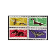 Germany-GDR 591-594, MNH. Mi 869-872. 1962. Ants, Mustela Nivalis, Mouse, Bat. - Unused Stamps