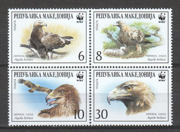 Macedonia 2001 Mi 215-218 MNH WWF - EAGLES - Unused Stamps