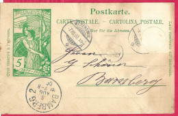 SVIZZERA - INTERO CARTOLINA POSTALE U.P.U. (MICHEL P32) DA "WADENSWILL*7.VIII.00* PER BAMBERG - Postwaardestukken