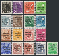 Germany-GDR 1-16, 14a (10N1-10N16), Lightly Hinged.Mi 182-197. Soviet Zone, 1948 - Neufs