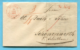 Faltbrief Von Zürich Nach Schönenwerth 1847 - N: Abg - ...-1845 Prephilately