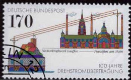 RFA Poste Obl Yv:1389 Mi:1557 Drehstromübertragung Neckarkraftwerk (Beau Cachet Rond) - Usati