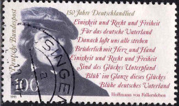 RFA Poste Obl Yv:1387 Mi:1555 150 Jahre Deutschlandlied Hoffmann Von Fallersleben (beau Cachet Rond) - Used Stamps