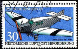 RFA Poste Obl Yv:1354 Mi:1522 Junkers F13 1930 (cachet Rond) - Used Stamps