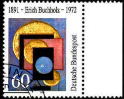 RFA Poste Obl Yv:1325 Mi:1493 Erich Buchholz Peintre (Beau Cachet Rond) Bord De Feuille - Used Stamps