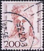 RFA Poste Obl Yv:1330 Mi:1498 Bertha Von Suttner Prix Nobel De La Paix (Beau Cachet Rond) - Usados