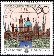 RFA Poste Obl Yv:1323 Mi:1491 750 Jahre Hannover (TB Cachet Rond) Dent Courte - Usati