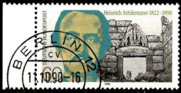 RFA Poste Obl Yv:1312 Mi:1480 Heinrich Schliemann Bord De Feuille (TB Cachet à Date) Berlin 11-10-90 - Used Stamps