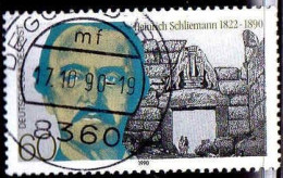 RFA Poste Obl Yv:1312 Mi:1480 Heinrich Schliemann Porte Des Lions Mycène (TB Cachet à Date) - Usados