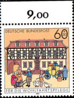 RFA Poste N** Yv:1396 Mi:1564 Wohlfahrtspflege Poststation Büdingen (Bord De Feuille) - Unused Stamps